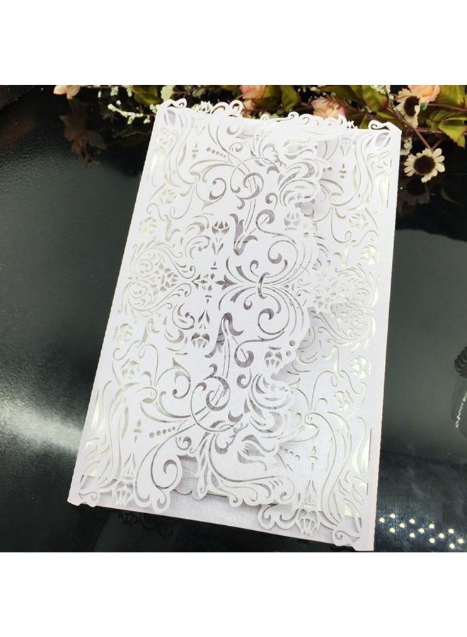 10-Piece Pearl Paper Floral Invitation Card - Image 2