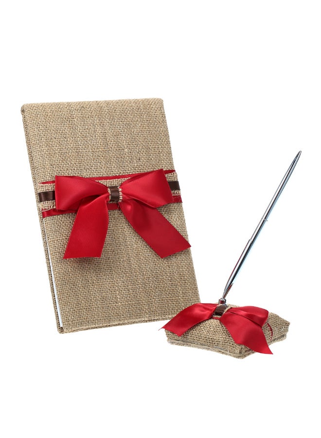 Generic Wedding Guest Book With Pen Holder  - Image 2