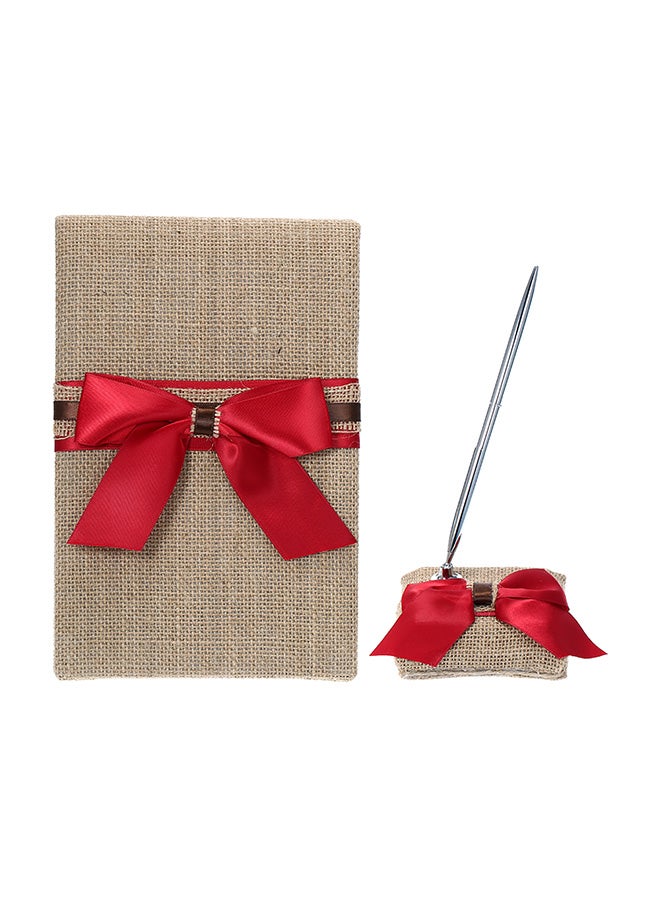 Generic Wedding Guest Book With Pen Holder  - Image 1