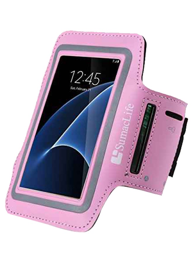VanGoddy - Workout Exercise Armband For Apple iPhone X/8 Plus/7 Plus/7S Plus/6 Plus Pink/Grey - Image 1