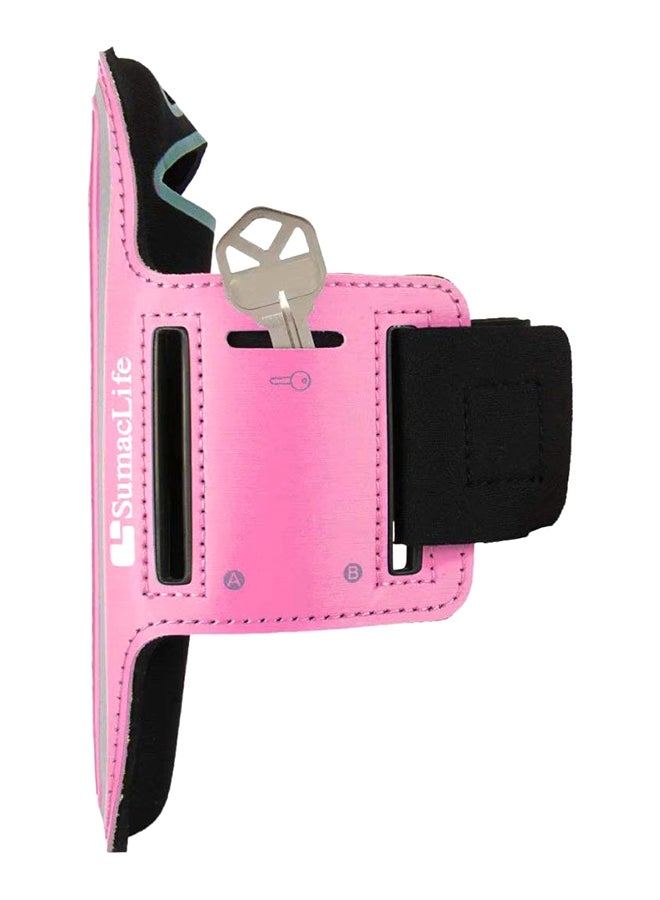 VanGoddy - Workout Exercise Armband For Apple iPhone X/8 Plus/7 Plus/7S Plus/6 Plus Pink/Grey - Image 1