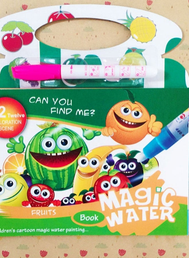 بيوينتي كتاب للرسم المائي السحري مع قلم أخضر/أحمر/برتقالي - Image 2