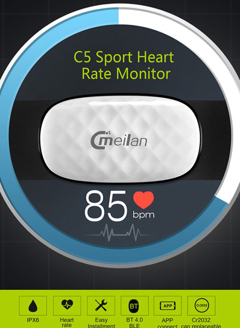 Meilan Heart Rate Monitor Fitness Tracker Black/White - Image 3
