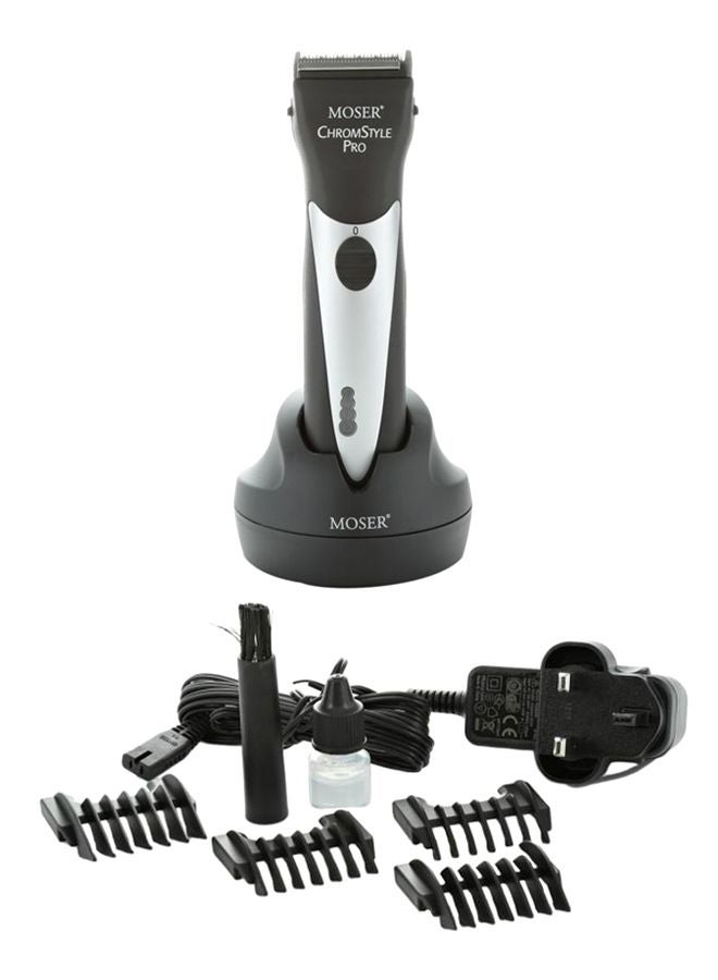 MOSER Profiline Chrom Style Hair Trimmer With Accessory Set Black/Silver/Clear - Image 1
