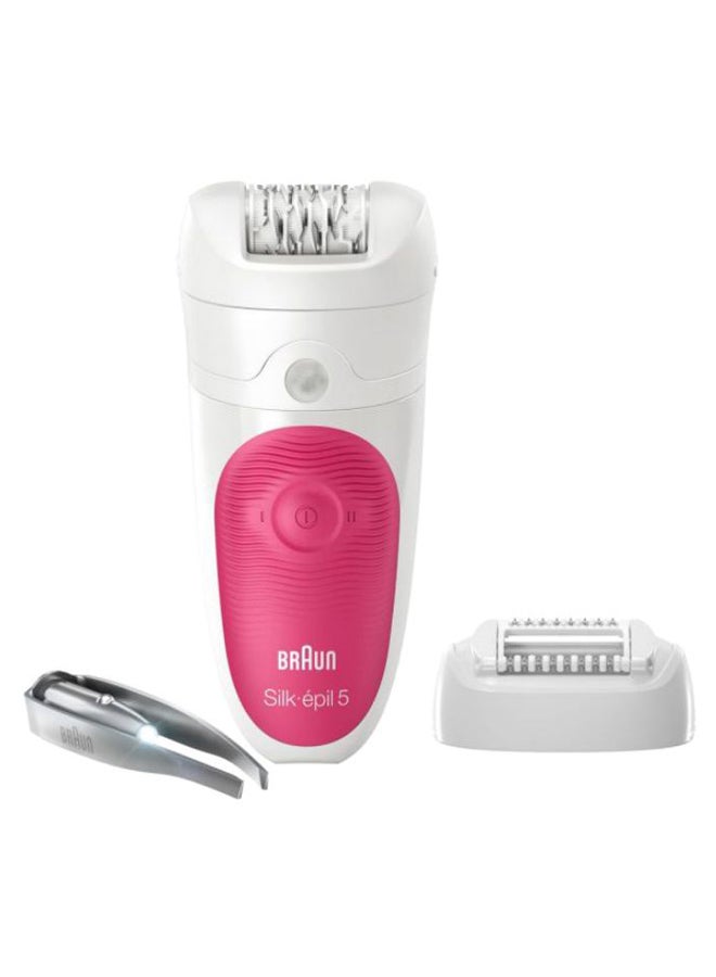 براون ماكينة نزع الشعر سيلك إبيل للاستعمال الجاف والرطب وردي/أبيض