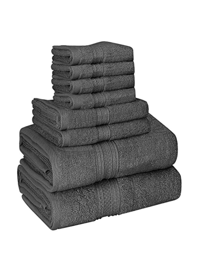 Utopia Towels 8-Piece Cotton Premium Towel Set Grey 27x54inch - Image 1