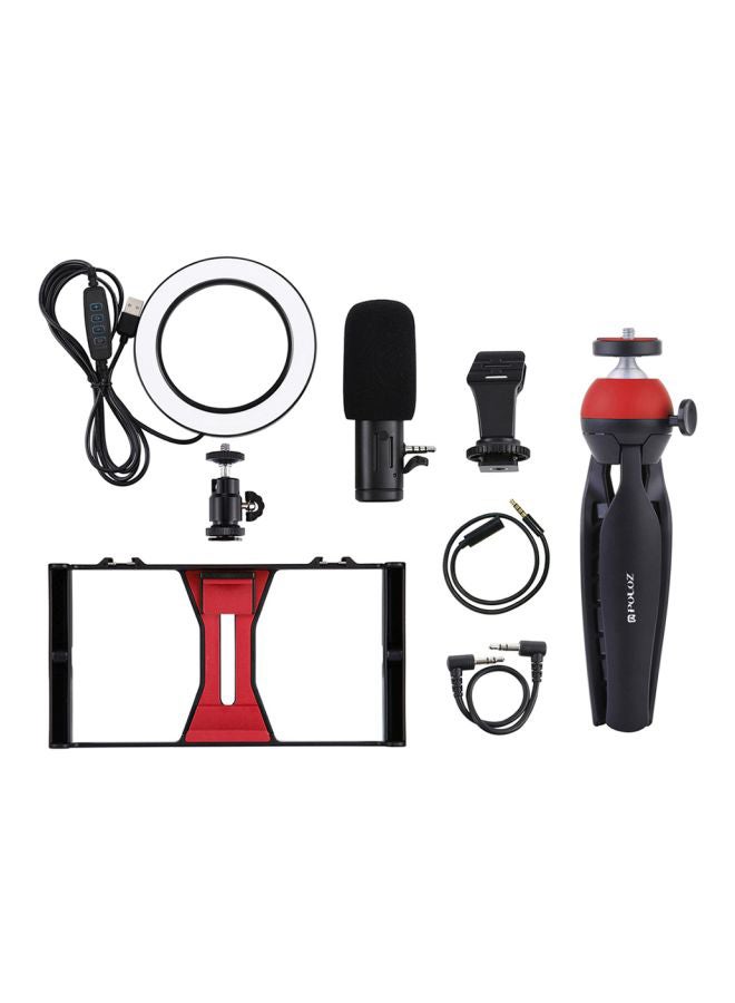 PULUZ Flexible Tripod Vertical Bracket Mount With Accessories Red/Black/White  - Image 1
