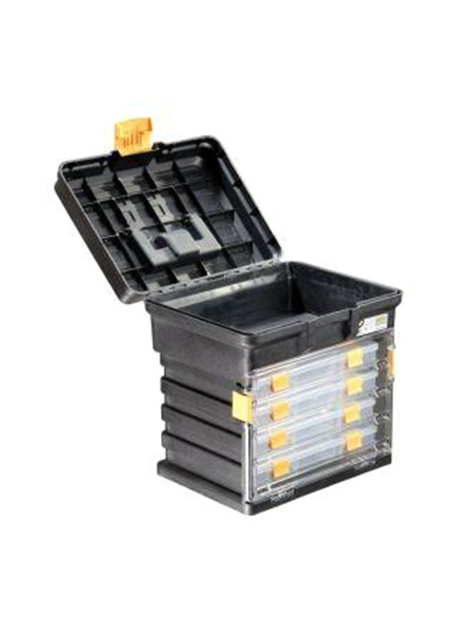 MANO - H-14 Toolbox Plastic Rack System With 4 Utility Organizers Black/Transparent 15cm - Image 1