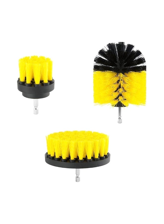 3-Piece Drill Cleaning Brushes Set Yellow/Black 20cm - Image 1