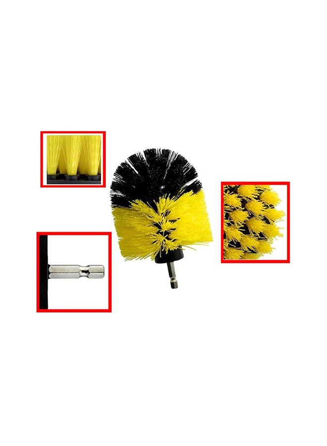 3-Piece Drill Cleaning Brushes Set Yellow/Black 20cm - Image 2