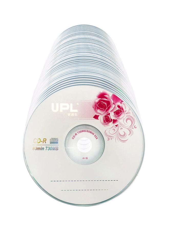 Generic - 50-Piece Blank CD-R C9010-50-L White/Pink - Image 1