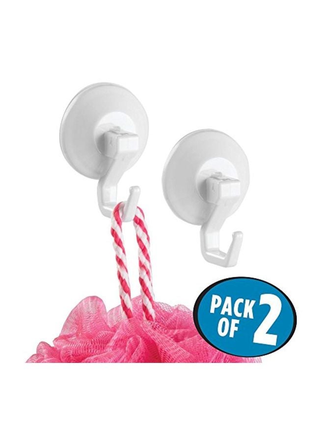 أي ديزاين طقم خطافات من أكواب الشفط البلاستيكية تثبت على الحائط مكون من قطعتين أبيض 7x6x5بوصة - Image 3