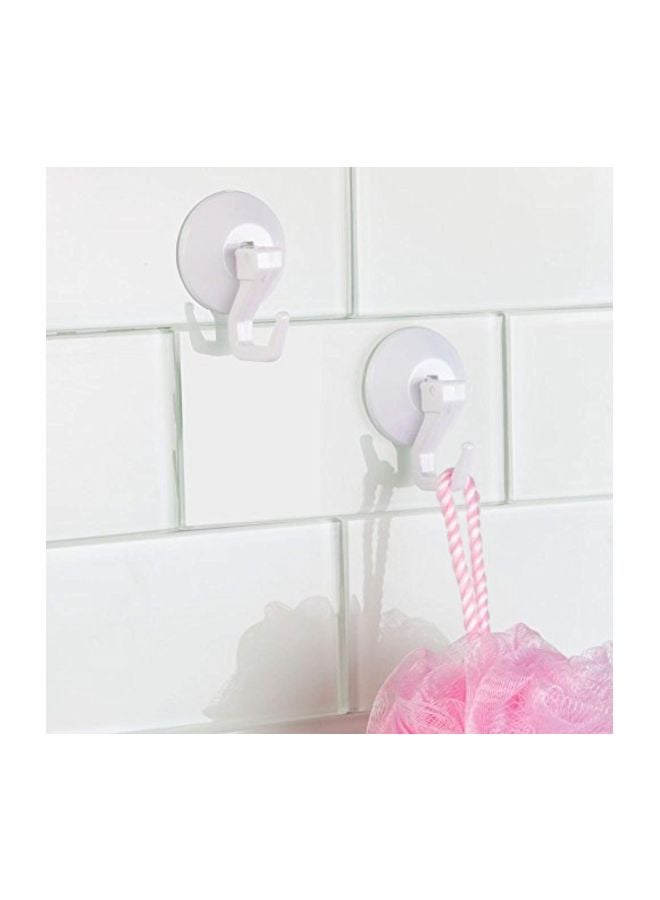 أي ديزاين طقم خطافات من أكواب الشفط البلاستيكية تثبت على الحائط مكون من قطعتين أبيض 7x6x5بوصة - Image 2