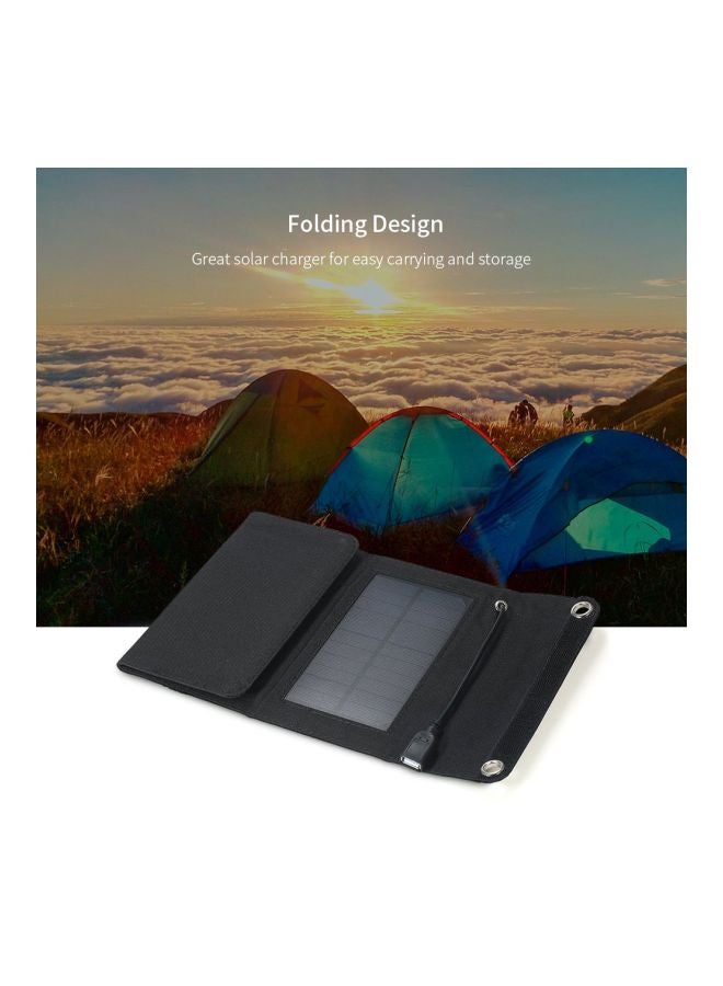 Generic - Silicon Solar Panel USB Charger For Mobile Phone Black - Image 1