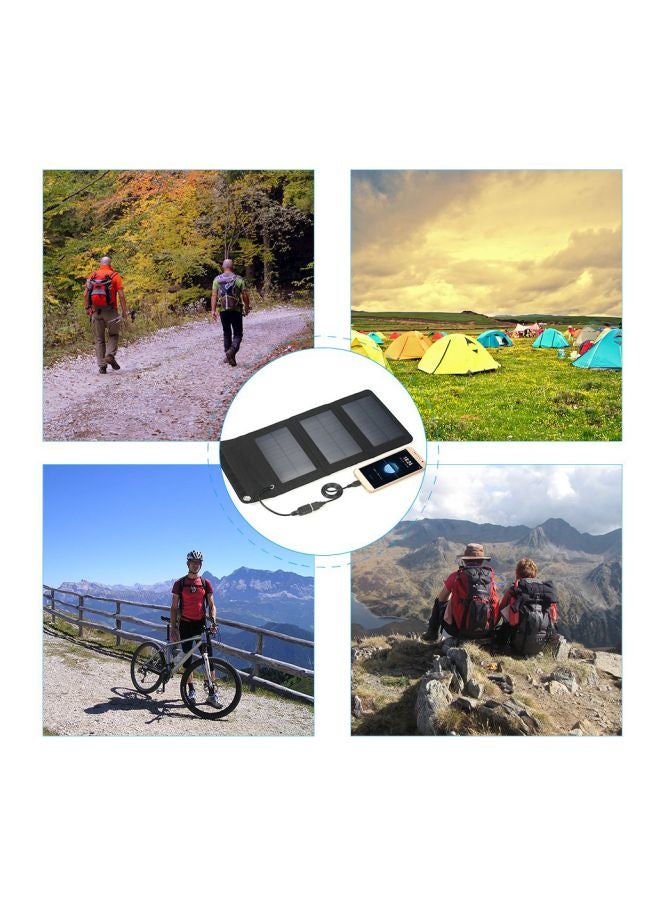 Generic - Silicon Solar Panel USB Charger For Mobile Phone Black - Image 1