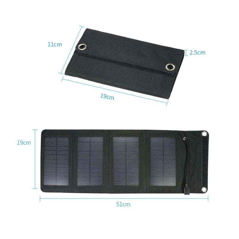 Generic - Silicon Solar Panel USB Charger For Mobile Phone Black - Image 1