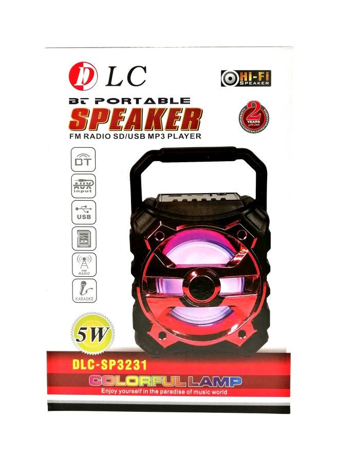 Portable Bluetooth Speaker Black/Red - Image 4