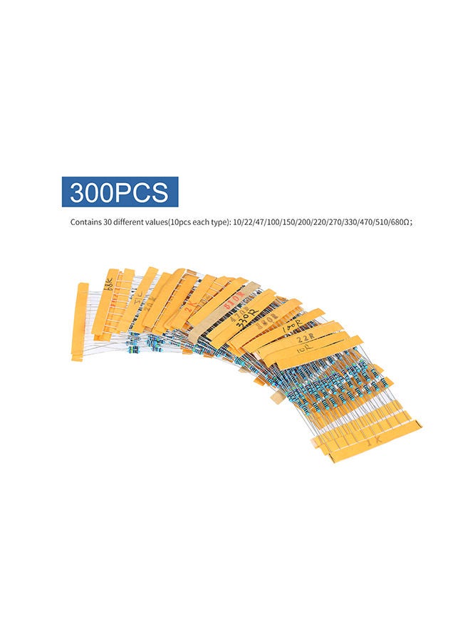 مجموعة متنوعة من المقاومات المعدنية مكونة من 300 قطعة أزرق/ أبيض 12x1.50x7.70Ø³Ù†ØªÙŠÙ…ØªØ± - Image 4