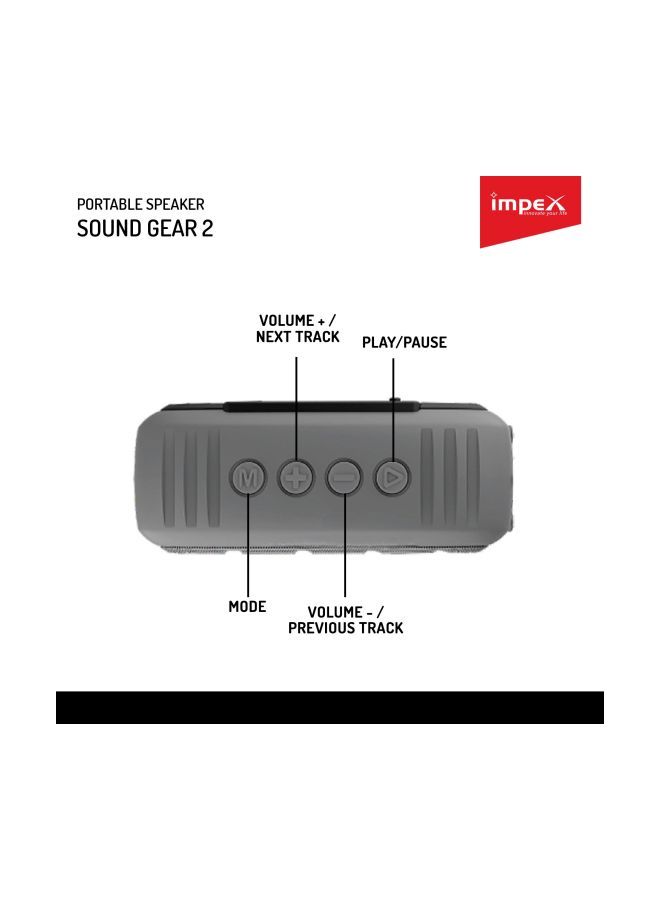 Impex - Soundgear-2 10 Watts 2.0 Channel Portable Bluetooth Speaker With Usb/Sd/Tf Card/Aux/Fm Radio & Bluetooth Function Black - Image 1