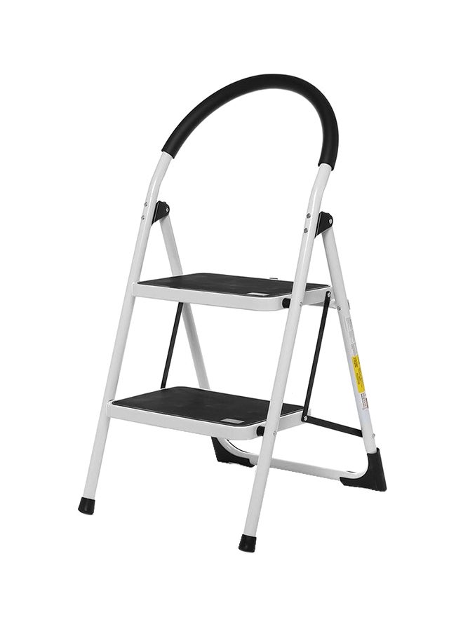 Foldable Step Ladder With Rubber Handgrip White/Black 38inch