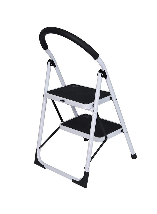 Foldable Step Ladder With Rubber Handgrip White/Black 38inch - Image 2