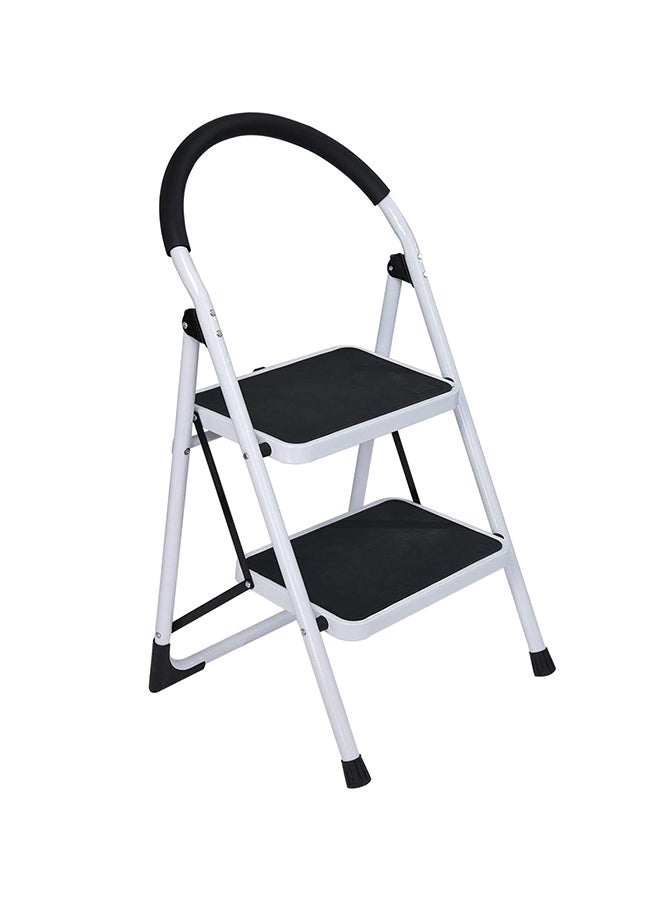 Foldable Step Ladder With Rubber Handgrip White/Black 38inch