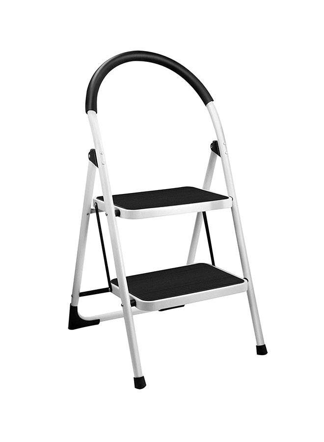 Foldable Step Ladder With Rubber Handgrip White/Black 38inch