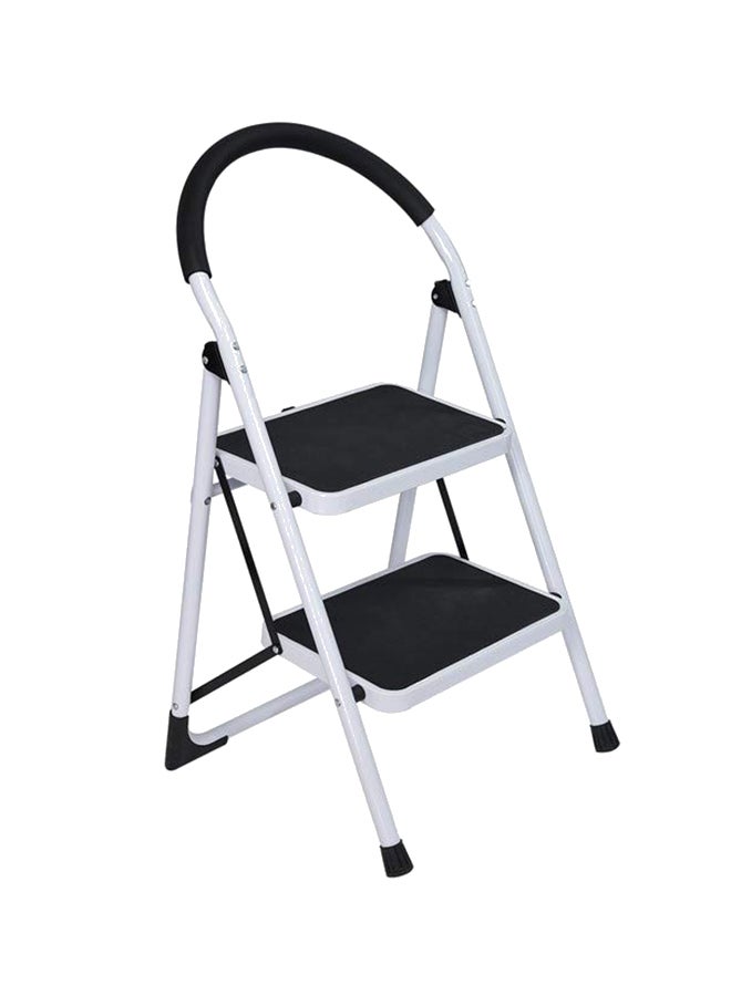سلم بدرجات قابل للطي مع مقبض يد مطاطي أبيض/ أسود 38بوصة