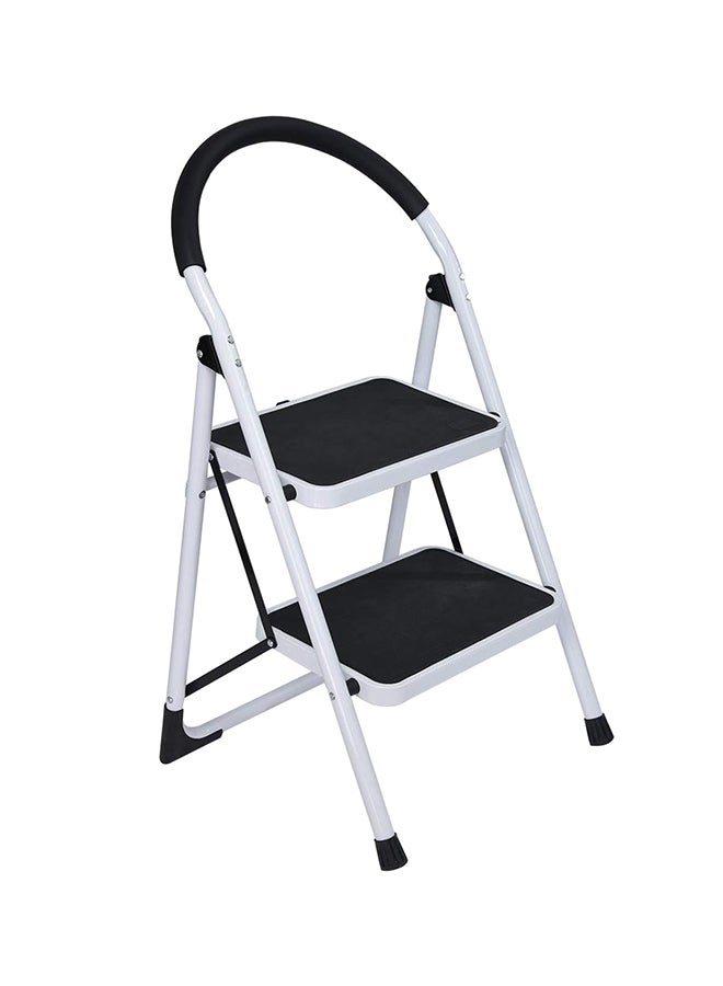 Foldable Step Ladder With Rubber Handgrip White/Black 38inch