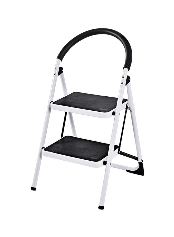 Foldable Step Ladder With Rubber Handgrip White/Black 38inch