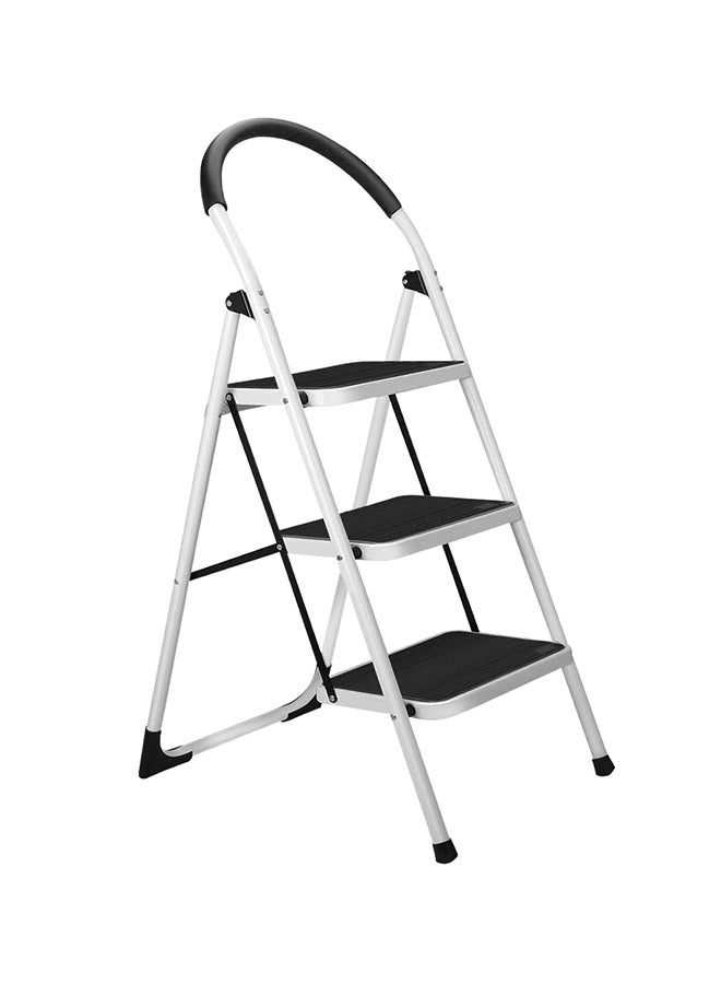 Foldable Step Ladder With Rubber Handgrip White/Black 44inch