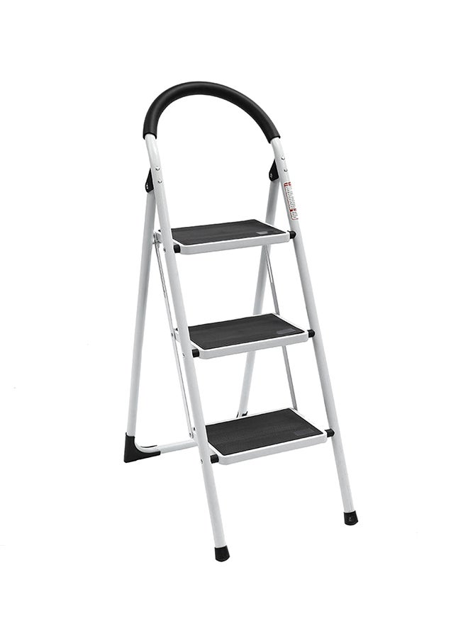 Foldable Step Ladder With Rubber Handgrip White/Black 44inch