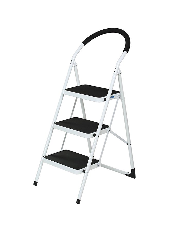 Foldable Step Ladder With Rubber Handgrip White/Black 44inch