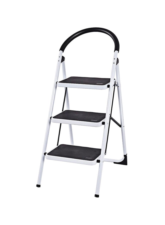 Foldable Step Ladder With Rubber Handgrip White/Black 44inch