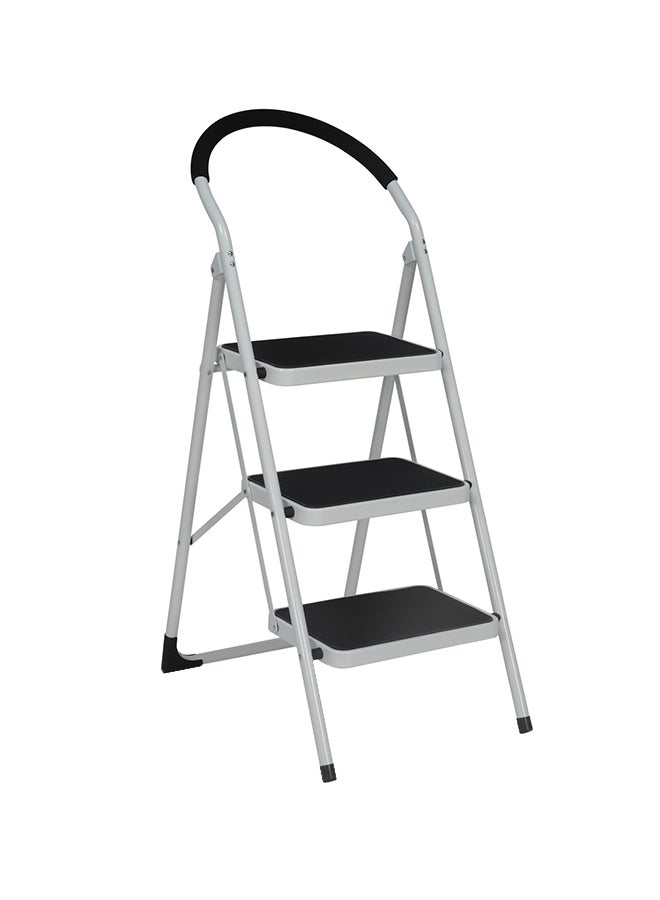 Foldable Step Ladder With Rubber Handgrip White/Black 44inch - Image 1