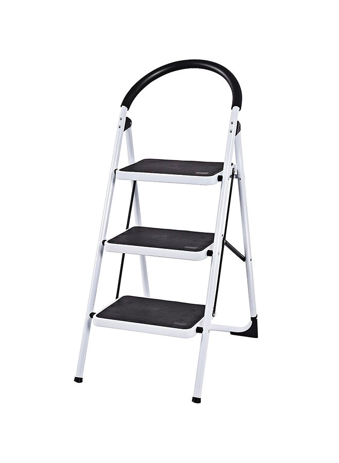 Foldable Step Ladder With Rubber Handgrip White/Black 44inch