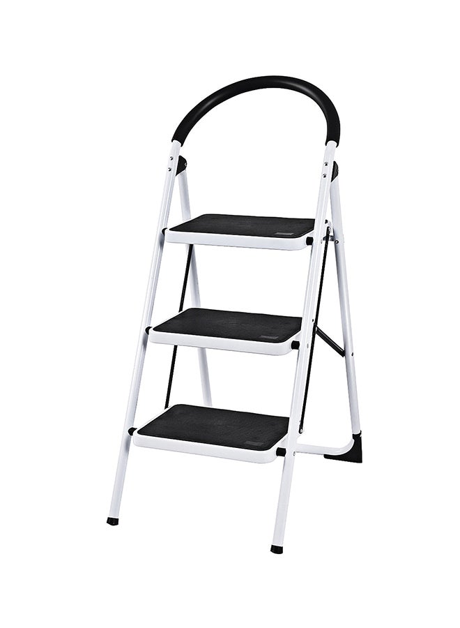 Foldable Step Ladder With Rubber Handgrip White/Black 44inch