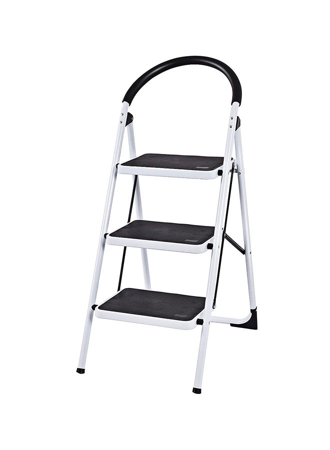 Foldable Step Ladder With Rubber Handgrip White/Black 44inch