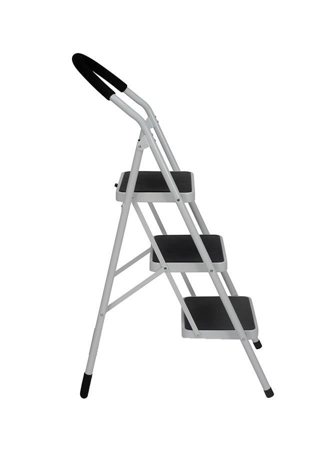 Foldable Step Ladder With Rubber Handgrip White/Black 44inch - Image 1