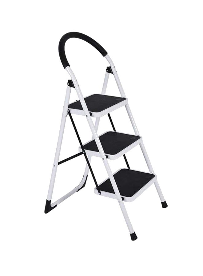 Foldable Step Ladder With Rubber Handgrip White/Black 44inch 