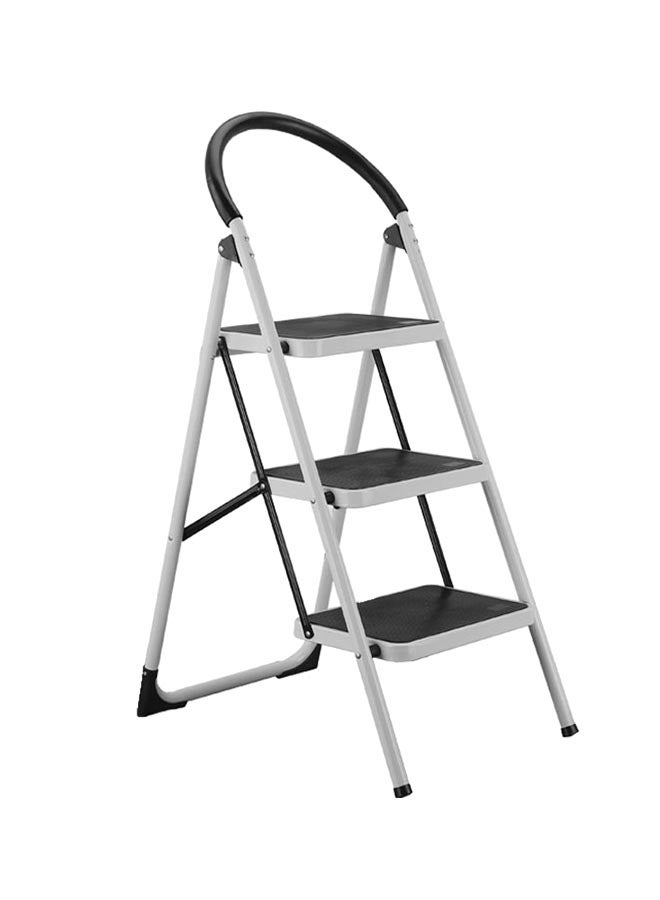 Foldable Step Ladder With Rubber Handgrip White/Black 44inch