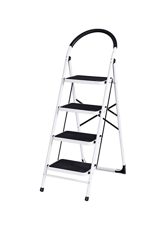 Foldable Step Ladder With Rubber Handgrip White/Black 55inch  - Image 1