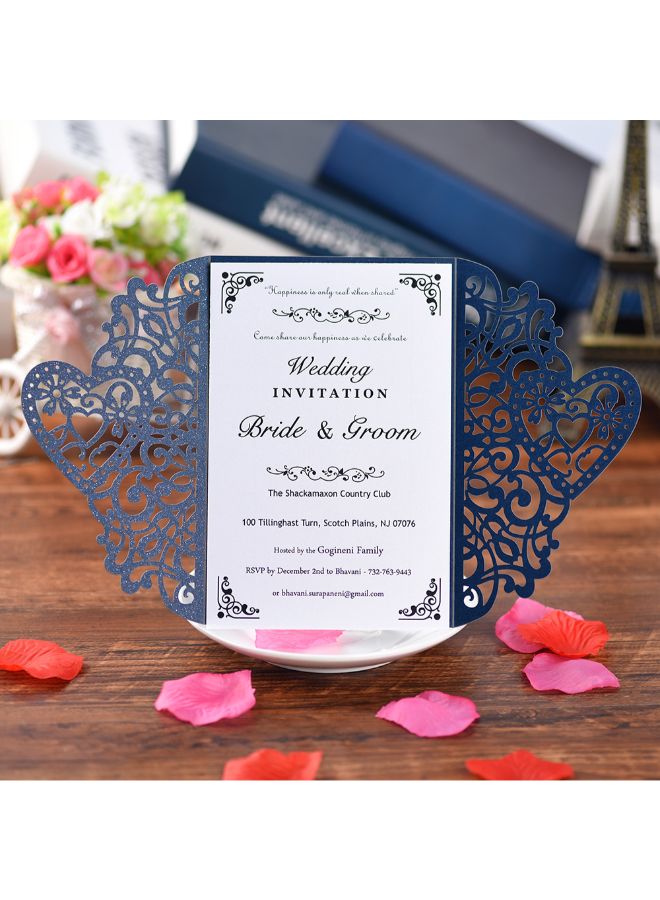 Generic 10-Piece Pearl Paper Floral Invitation Card Holder  - Image 2
