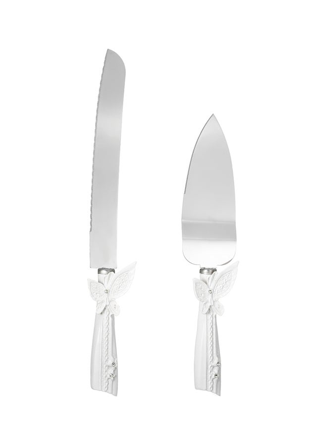 2-Piece Stainless Steel Wedding Cake Knife And Server 