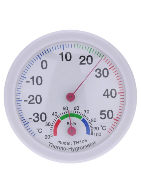 Analog Temperature Humidity Meter Thermometer White