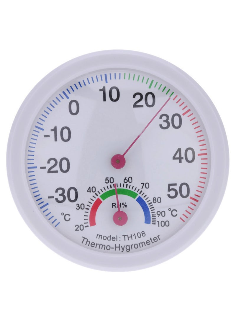 Analog Temperature Humidity Meter Thermometer White