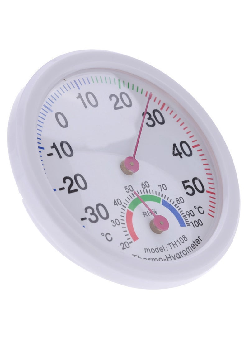Analog Temperature Humidity Meter Thermometer White