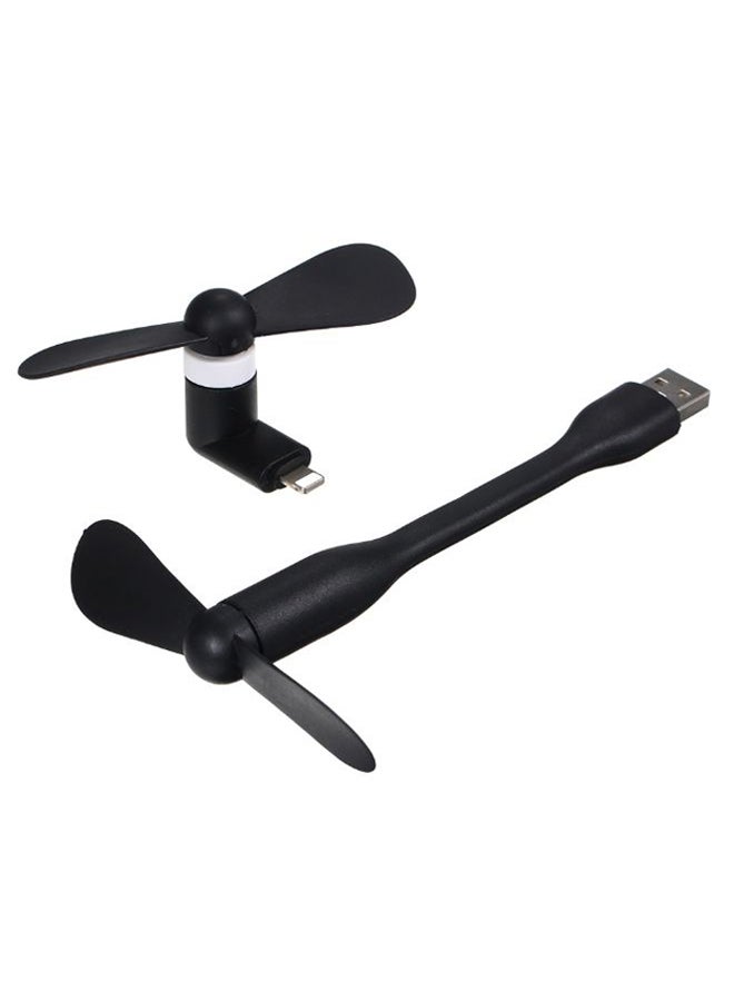 2-Piece Portable Mini USB Fan With Black/White - Image 1