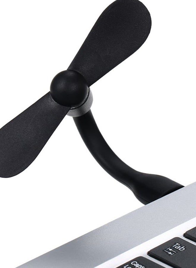 مروحة صغيرة محمولة بمنفذ USB من قطعتين أبيض/ أسود - Image 2