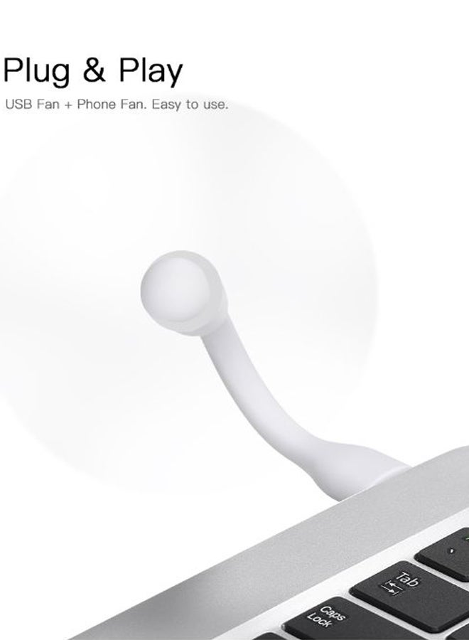 2-Piece Portable Mini USB Fan With White/Black - Image 2